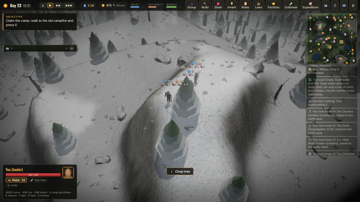 The same mountain under snow, with pines and cliffs white.